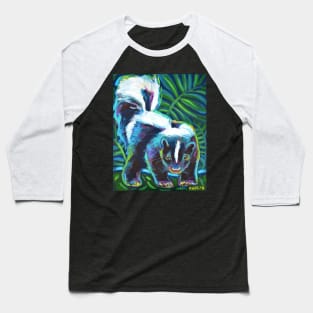 Colorful Skunk Art by Robert Phelps Baseball T-Shirt